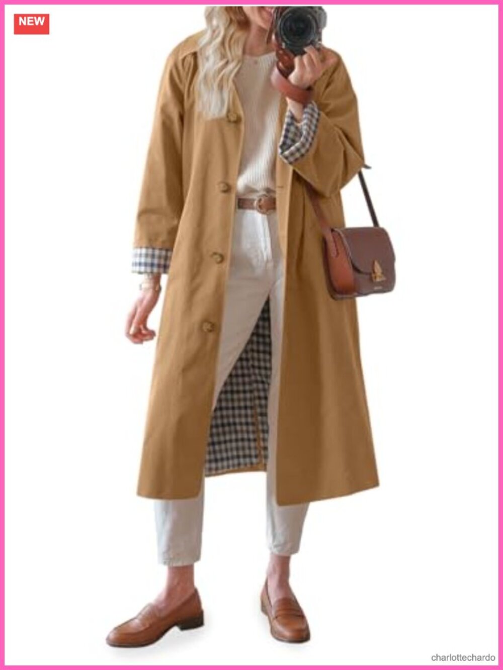 Oversized Trench Coat Women Windproof Classic Collar